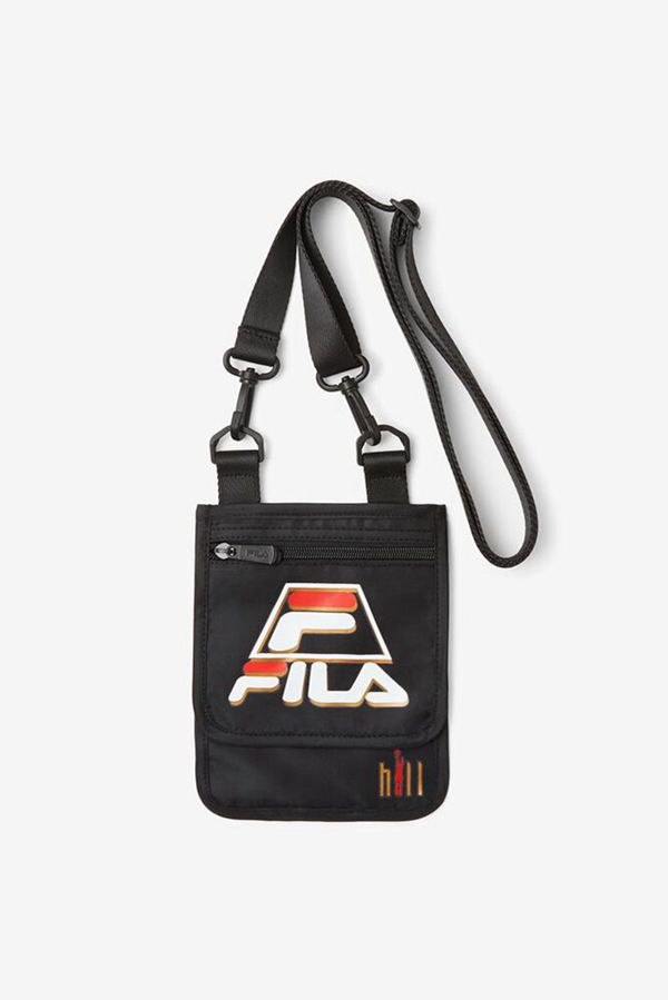 Fila Vaková Taška Čierne / Biele / Červené - Grant Hill Court Neck Pouch Vypredaj - Slovakia 14293-A